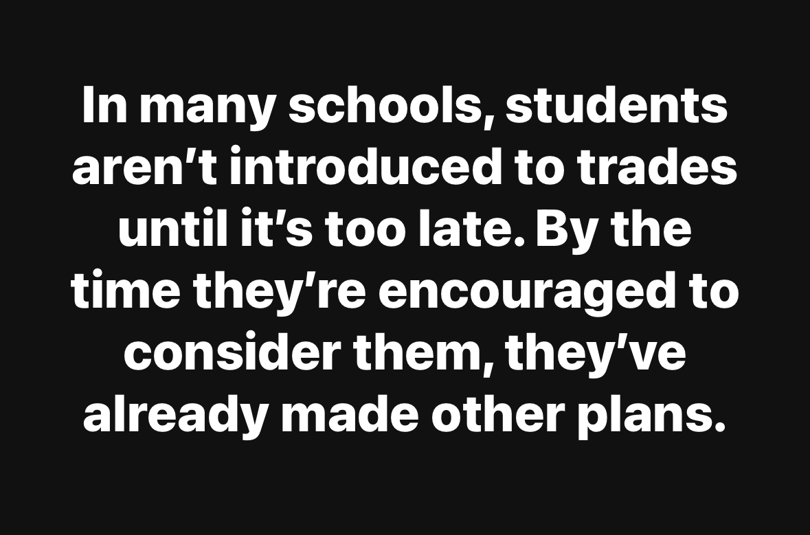 Skilled trades pay bills.