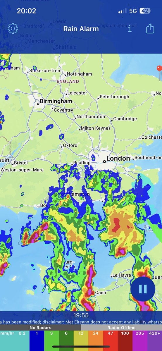Tonight there are the possibility of some storms in Leicestershire but most will be further East over East Anglia but a few thunderstorms may break out over the East Midlands after 11pm. Storms are now crossing the S coast.