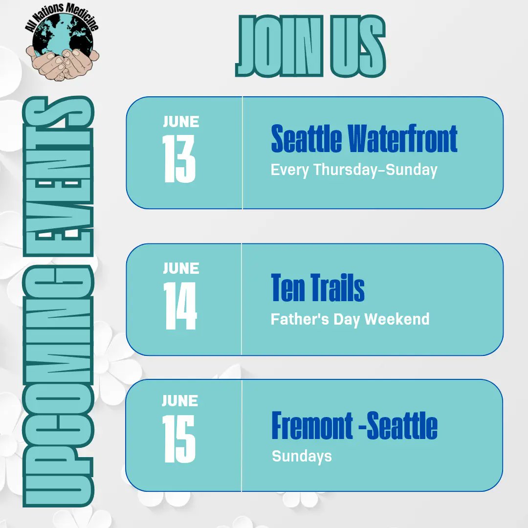 Get ready for an action-packed summer with ANM! We have an exciting lineup of events planned, including three chances to connect with us this Father's Day weekend. We can't wait to see you there and share some great moments together!

#allnationsmedicine #anm #june #popupmarket