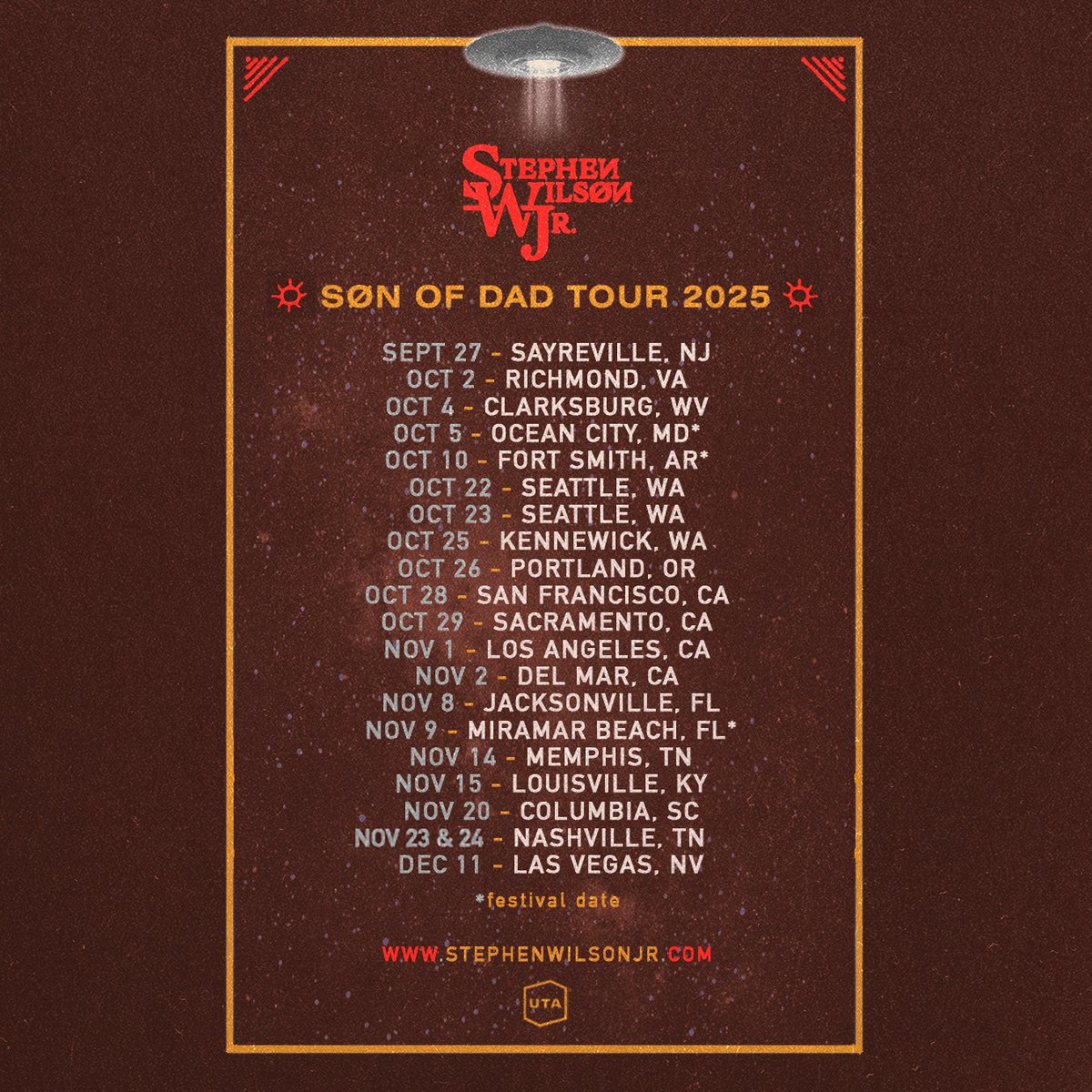 SØN OF DAD TOUR 2025 is on sale now. get your tickets here: laylo.com/swj/m/xjCftR
