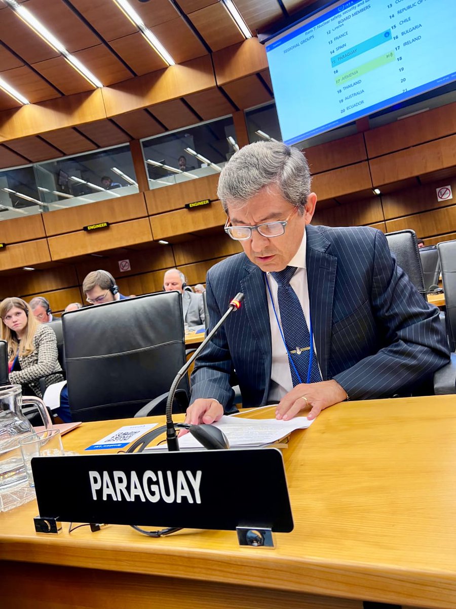 jfacetti's tweet image. En la Junta de Gobernadores del OIEA expresamos preocupación por la escalada del conflicto en Medio Oriente, reiteramos la necesidad de preservar la estabilidad regional y renovamos la confianza en el OIEA como herramienta de paz mundial. @ABCDigital @mreparaguay @LaNacionPy