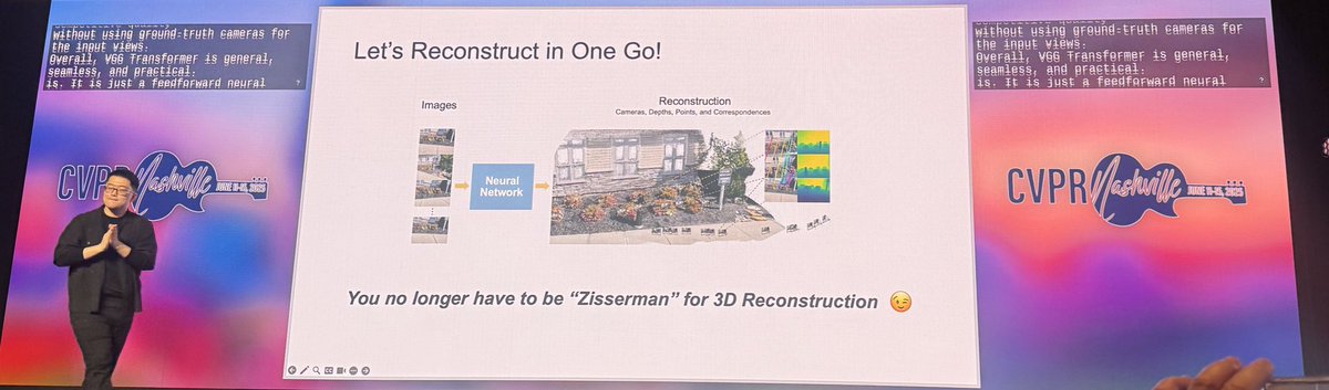 NimaGard's tweet image. “You no longer have to be Zisserman for 3D reconstruction” 😁 - VGG Transformer @jianyuan_wang congrats on the best paper award #CVPR2025