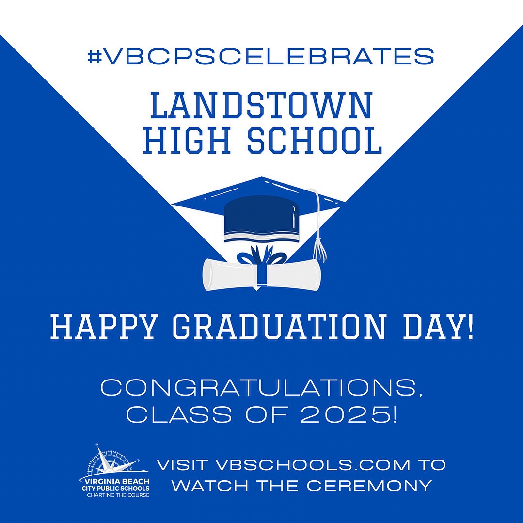 vbschools's tweet photo. π Congrats, Landstown High School Class of 2025!
Todayβs your big day β weβre proud of you!
πΊ Watch live at: https://t.co/G8mtZfkN72
πΈ Tag your moments with #VBCPSGRAD
#VBCPSProud https://t.co/qnoSVt0RKH