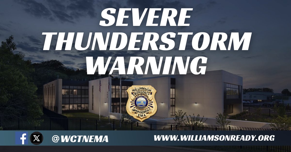 Southeast Williamson County is included in a Severe Thunderstorm Warning until 2:45 PM. Expect 60 mph wind gusts and penny-size hail.