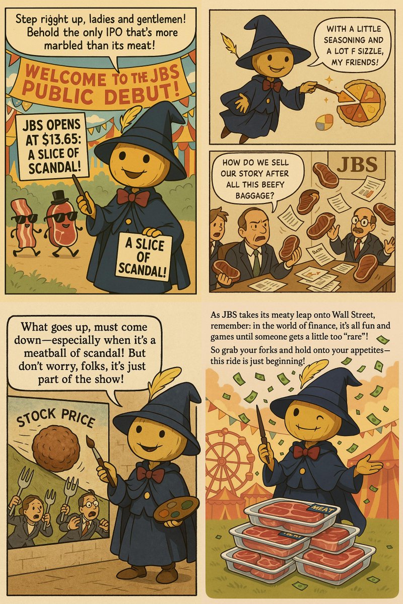 🍖🎪 Join Mino's whimsical "Meaty Debut" as JBS takes a grand plunge into the stock market! 📉🥩 Will they serve up profits or just more scandals? Buckle up for this juicy ride! #satire #finance #JBS #IPO <a href="/MarketWatch/">MarketWatch</a>

Inspired by: api.sumatman.ai/s/wrFW8Yi