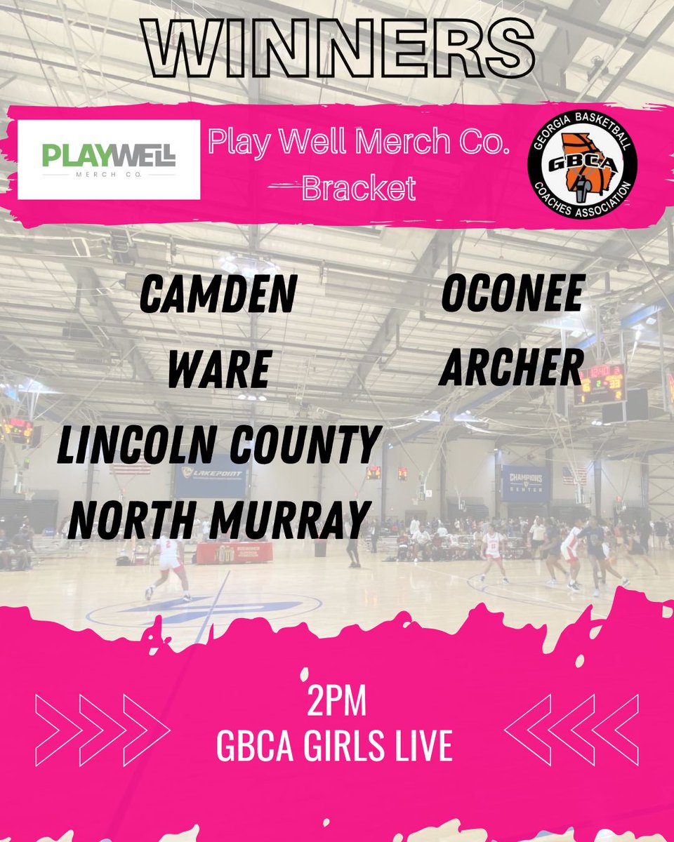 📊 The winners from the <a href="/PlayWellMerchCo/">PlayWellMerchCo</a> 
Bracket at the 2pm games! 
#GBCAGirlsLive