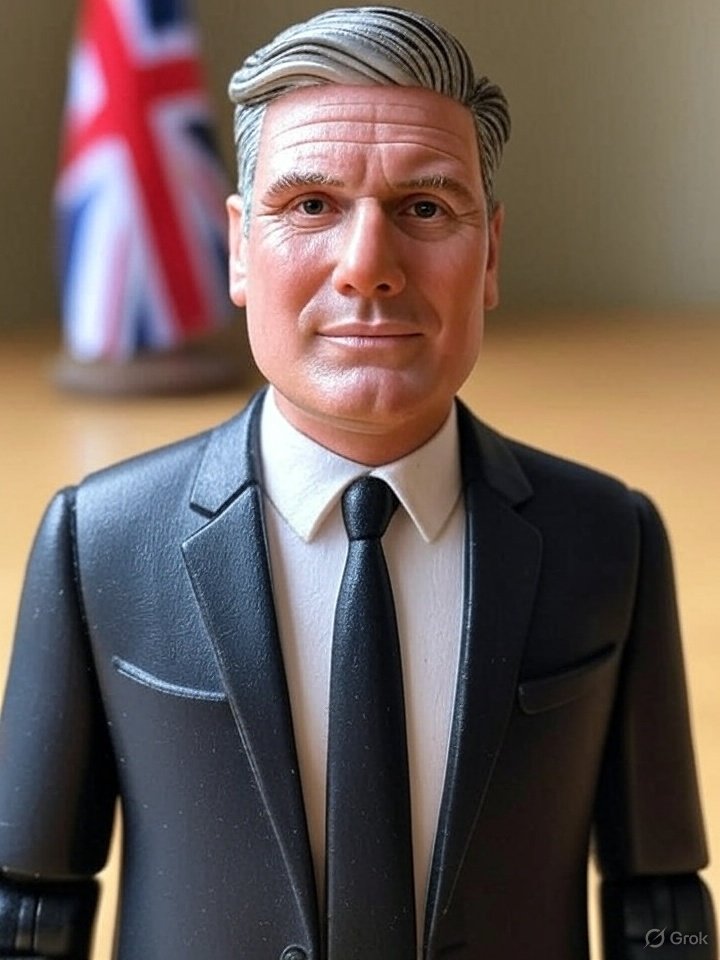 I asked Grok to make me an image of Starmer as a plastic action figure and here's the result. He looks like an extra in Thomas the Tank Engine and Friends.