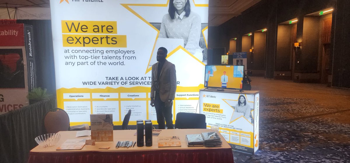 AllTalentz's tweet photo. Day 2 at the PuroClean Convention and the energy hasn’t dropped one bit!

We’ve had great conversations, met even more amazing people, and we're still at Booth #534 connecting businesses with remote talent that gets the job done. https://t.co/CKoICVYBLn