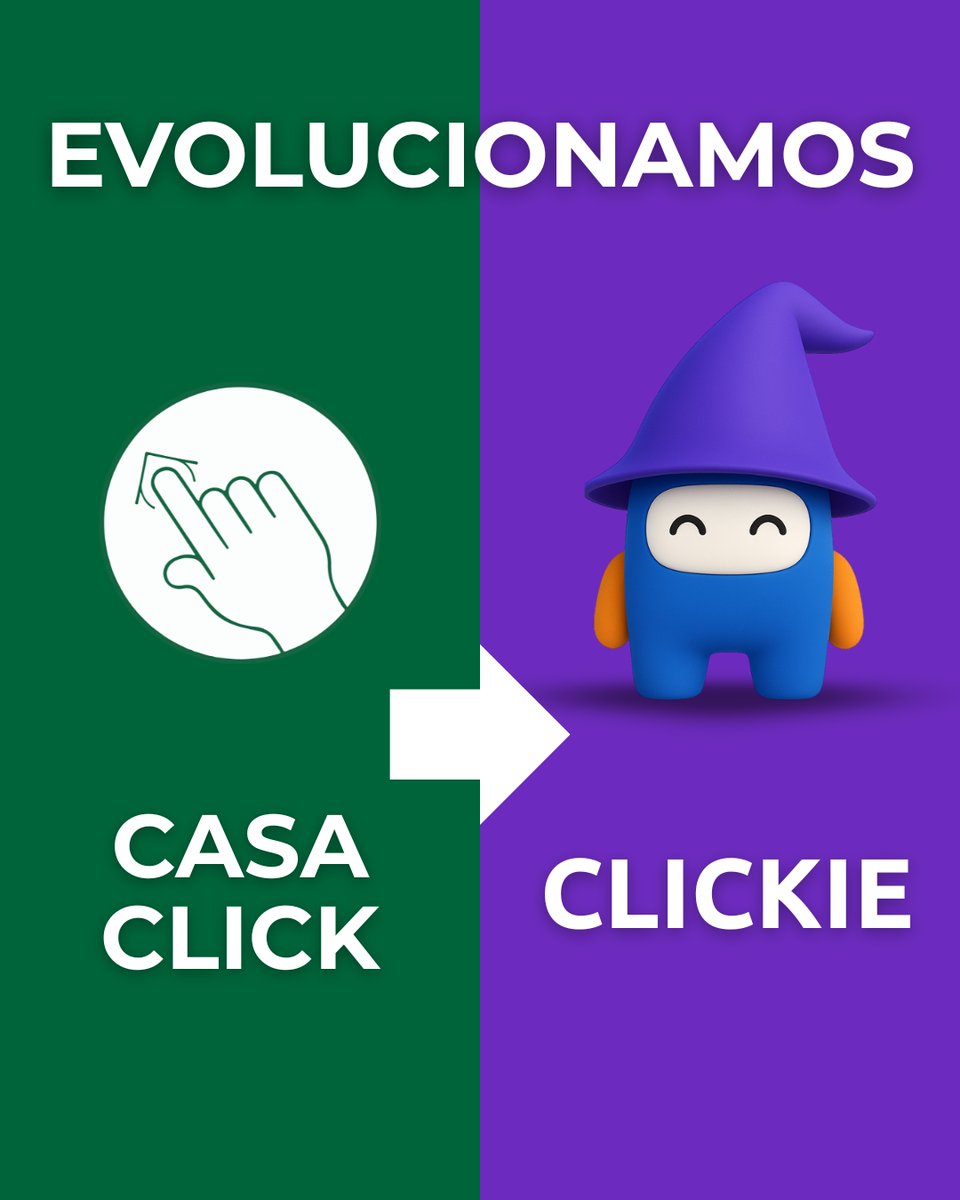 Evolucionamos…

Casa Click se pasa a llamar Clickie… Si como yo.

Te cuento porque 👇🏼