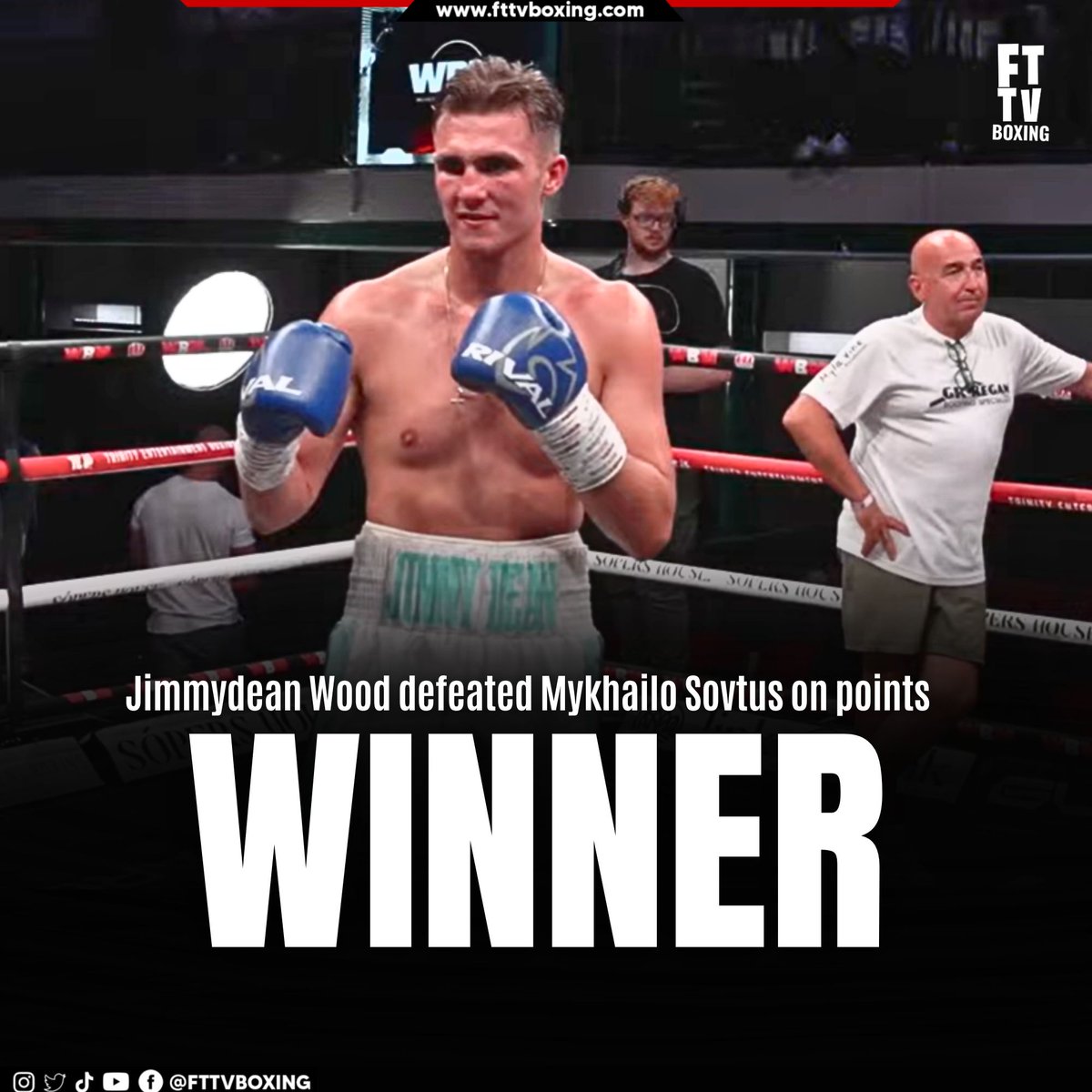 FTTVBoxing's tweet image. Flawless performance from Jimmydean Wood! He secured a 40-36 shutout victory on points over Mykhailo Sovtus, taking every single round. 🥊

Wood was in complete control from start to finish! Who's NEXT?

#JimmydeanWood #BoxNation #WarrenBoxingManagement #HussainCaswell #YorkHall