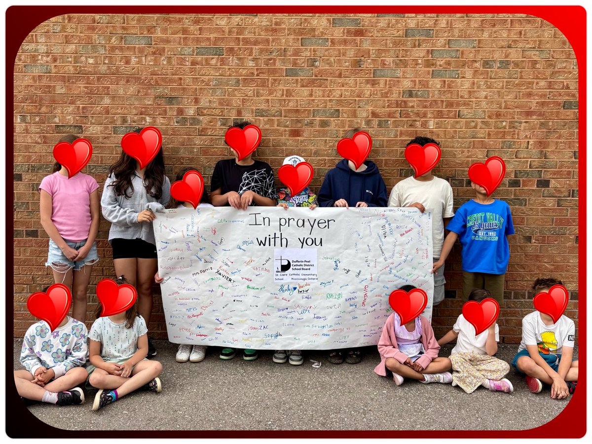 In prayer with you…This wonderful banner, signed by all the students and staff of St Clare, along with the photo below will be travelling all the way to Pope Leo. ♥️