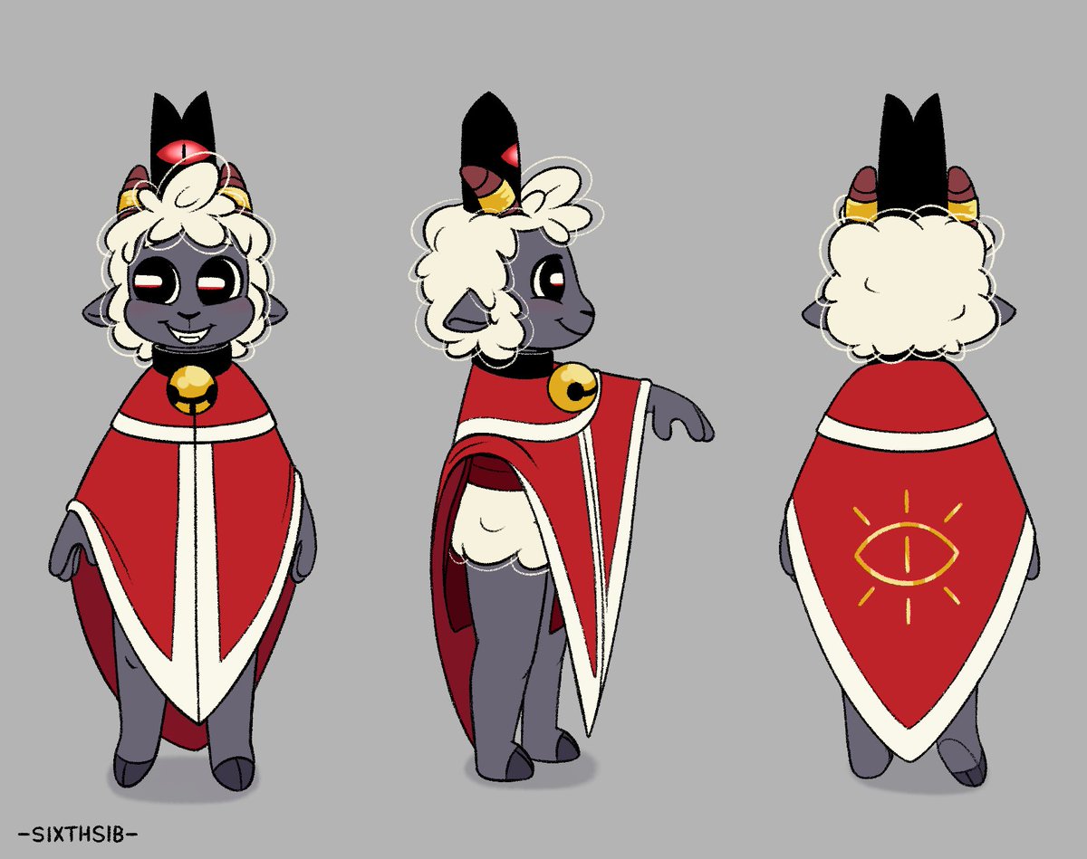 Sixth_Sib's tweet photo. My Lamb! In all their fuzzy glory. I really wanted a more almost catholic inspiration for the fleece, something a little fancier than the game fleece while keeping it faithful enough to the original design.

#cotl #cotlfanart #lamb #cultofthelamb #cultofthelambfanart https://t.co/txroqNgjAX