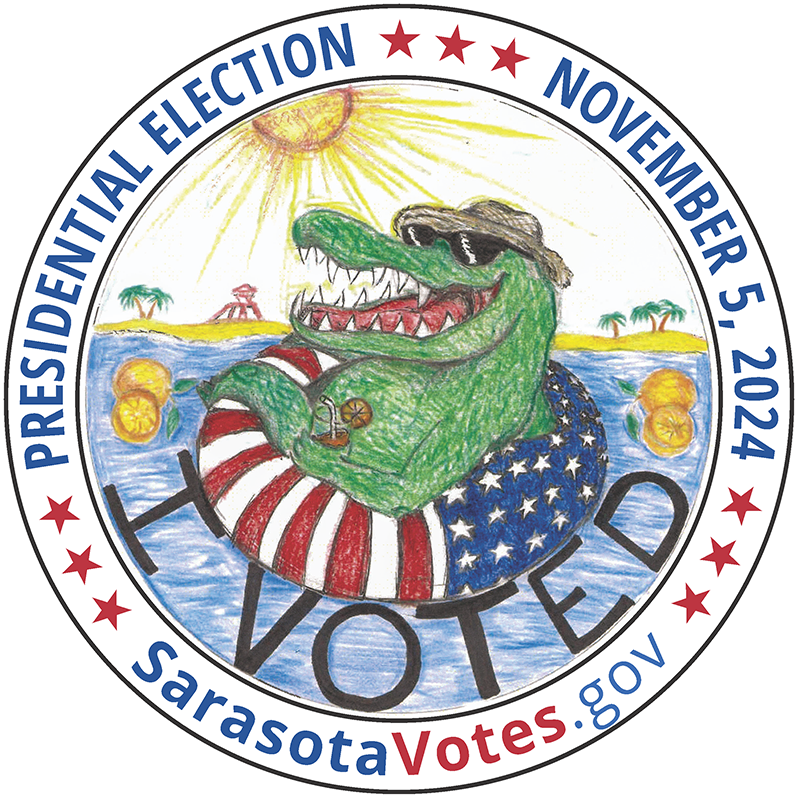 Don Palmer ππ΄ (@votingguy) on Twitter photo Please to award my friend Supervisor of Elections, Ron Turner of <a href="/sarasotavotes/">Sarasota County SOE</a> with a <a href="/EACgov/">Election Asst. Comm.</a> Clearinghouse "Clearie" Award based on their unique Florida centered #iVoted Sticker - "Our Community, Captured in One Sticker" - I need a few of those! πΊπΈβ€οΈπ³οΈπ
The winning submission Please to award my friend Supervisor of Elections, Ron Turner of <a href="/sarasotavotes/">Sarasota County SOE</a> with a <a href="/EACgov/">Election Asst. Comm.</a> Clearinghouse "Clearie" Award based on their unique Florida centered #iVoted Sticker - "Our Community, Captured in One Sticker" - I need a few of those! πΊπΈβ€οΈπ³οΈπ
The winning submission