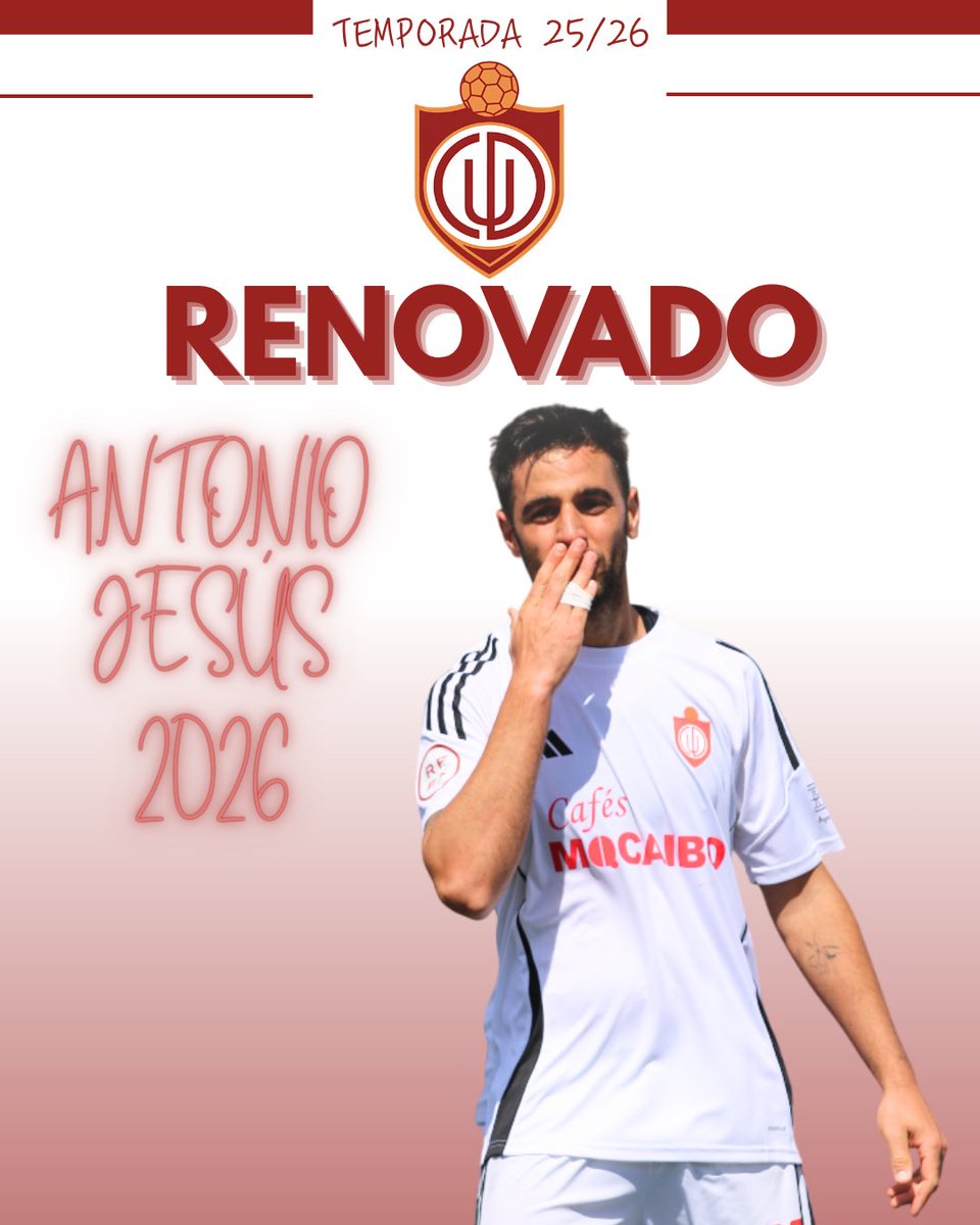 UTRERACD's tweet photo. ✍️ 𝐎𝐅𝐈𝐂𝐈𝐀𝐋 | 𝐀𝐧𝐭𝐨𝐧𝐢𝐨 𝐉𝐞𝐬𝐮́𝐬 seguirá un año más en el #CDUtrera. 

🤝 ¡A por lo que viene, @antonio0370!

#AntonioJesús2026 | #CDUtrera https://t.co/j9j0wZb2w3