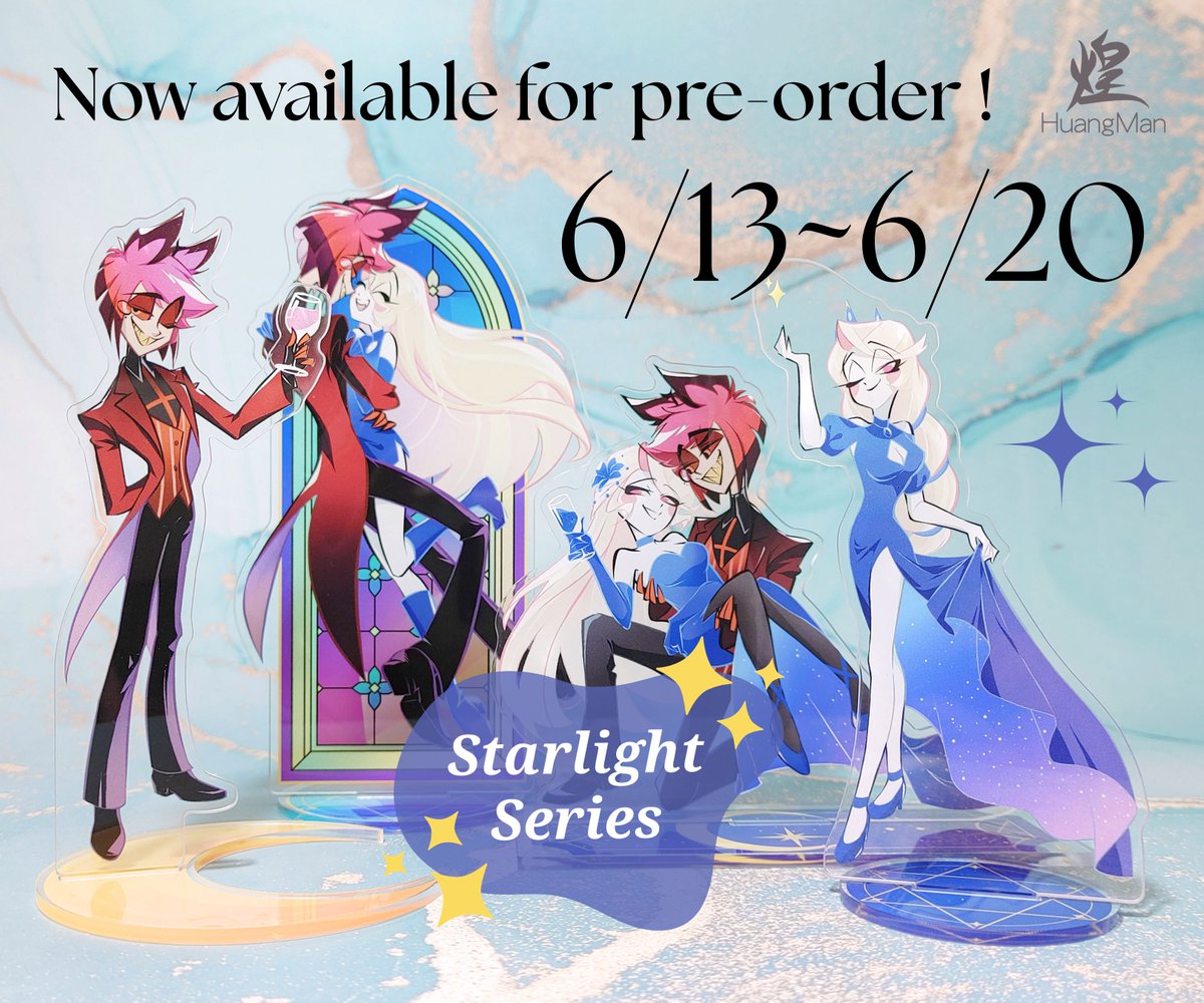 huangman_7's tweet image. 🎉Hazbin Hotel Starlight Series merch is now available for pre-order!
⌚️The pre-order period runs from June 13 to June 20 (New York time).
💝Store✨huangman.storenvy.com
#HazbinHotel #HazbinHotelFanart #CharlieMorningstar #Alastor #charlastor