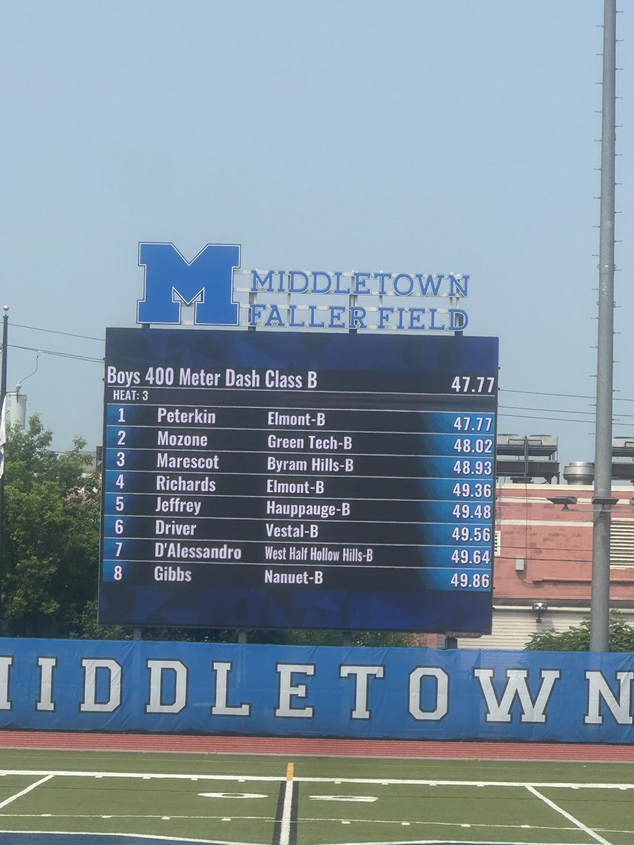 More state championship updates coming in Tyler Marescot comes in third overall for class B and sets a new school record of 48.93 in the 400m!