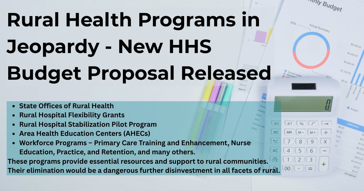 The FY2026 HHS budget proposal slashes important rural supports. We urge Congress and stakeholders to fight for full funding and protect these programs!
Learn more and take action here ➡️ loom.ly/4-Jfe5o

#RuralHealth #NARHC #HHSbudget #Advocacy