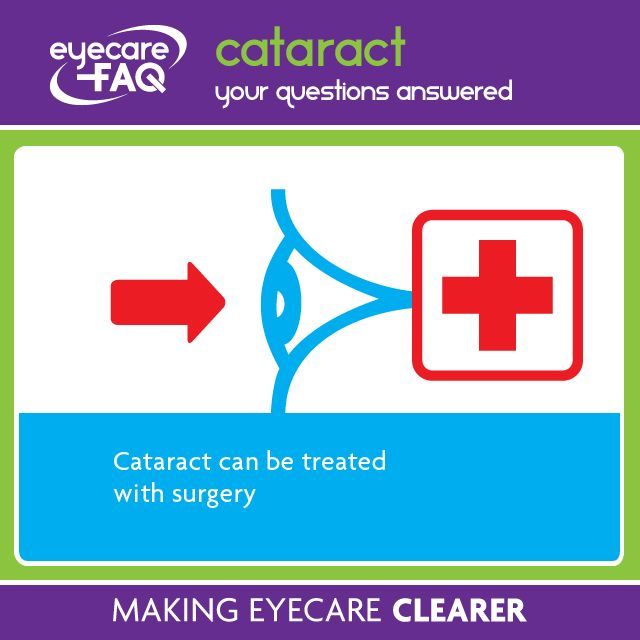 If your optometrist has told that you have cataract the good news is that this is usually a treatable cause of sight loss, often as day surgery.  

The vast majority of people with cataract will find that their vision is much improved after surgery.