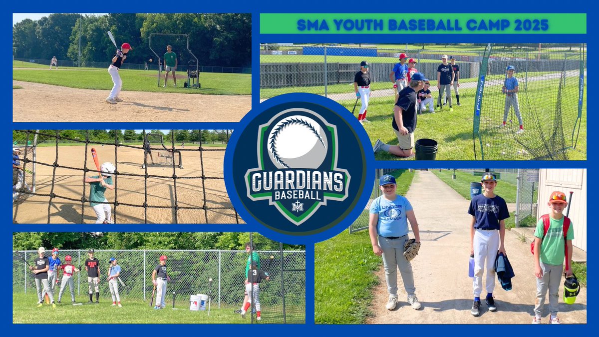 SMA Youth Baseball Camp was a HIT this week! The next generation of Guardians from grades 3rd-8th spent time with our players and coaches working on their skills! 🗡️🛡️⚾️ #GuardUp #SMABaseball