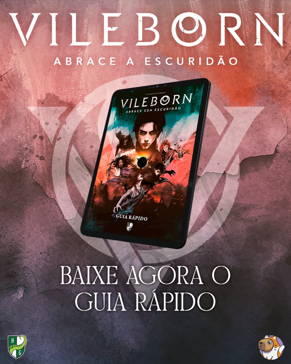 CapyCatGames's tweet image. 🌑 A escuridão é só o começo.
O Guia Rápido de Vileborn já está disponível — e com
ele, sua primeira missão: Lex Umbræ.
Este material gratuito traz tudo o que você precisa para
conhecer o mundo de Vileborn, criar seu personagem
e embarcar em uma aventura narrativa cheia de…