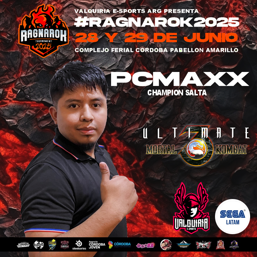 Bienvenido a la batalla del fin del mundo.

Torneos de Mortal Kombat Retro.

📝 start.gg/tournament/rag… 🗓️28 y 29 de Junio 📍 Complejo Ferial Córdoba.  Vos, estas listo para derrotar a un Dios?  <a href="/ValquiriaGames/">Valquiria E-Sports Argentina - FGC</a> #Ragnarok2025 #RGK2025 #FGC #Cordoba #Argentina