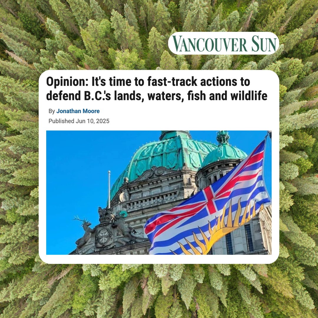 As B.C. fast-tracks resource development, why not fast-track protections too?

In a new <a href="/VancouverSun/">The Vancouver Sun</a> op-ed, scientist Jonathan Moore outlines 5 actions B.C. can take now to safeguard lands, waters, fish &amp; wildlife.

Read more: vancouversun.com/opinion/op-ed/…