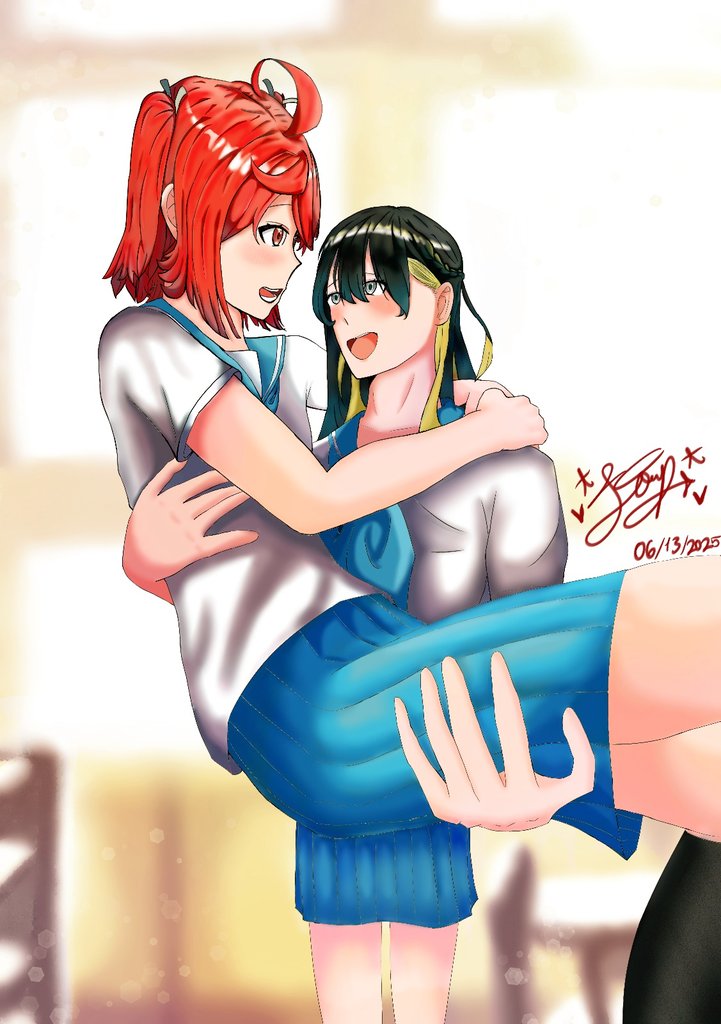 trufflshuffler's tweet photo. Ui chan and Tama chan！！
@sinanohaka
#女装男子はスカートを脱ぎたい #fanart https://t.co/qWBHAGKIyL