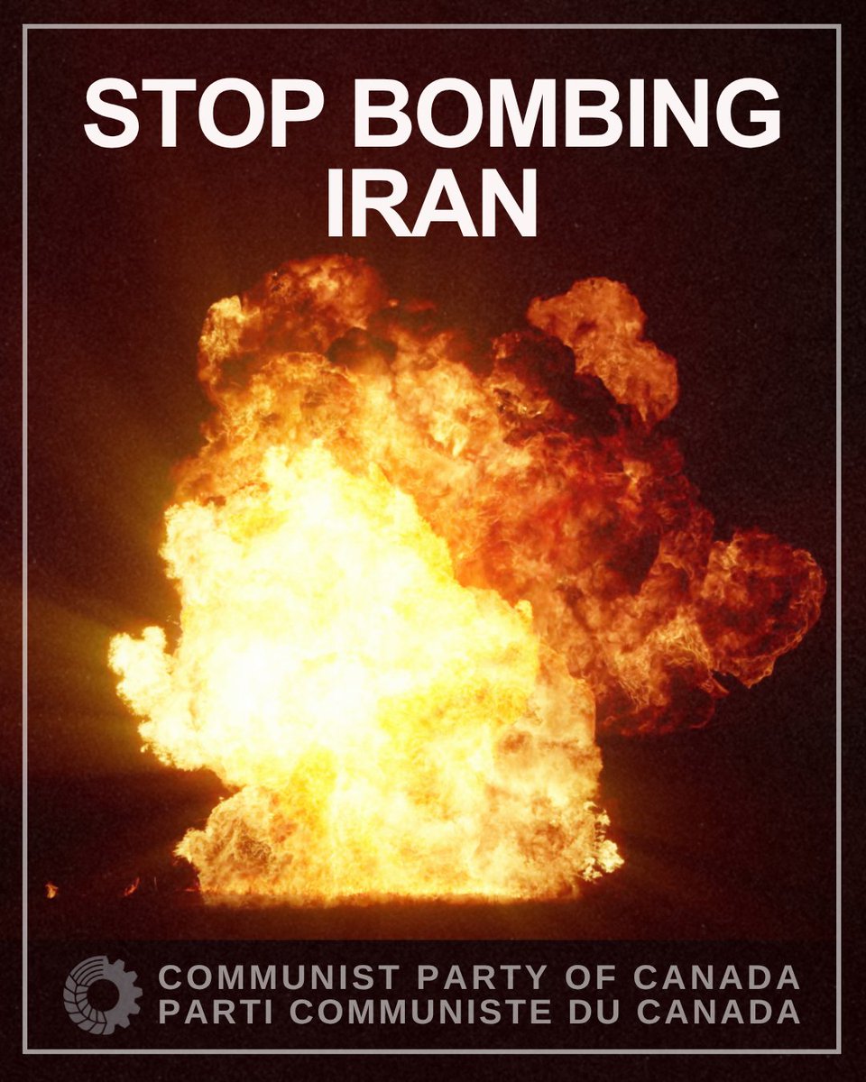 The Communist Party of Canada condemns Israel’s illegal bombing of Iran—an imperialist-backed crime risking wider war. Canada must denounce this act, end arms trade &amp; ties with Israel. 

No to escalation, no to war. 
Full statement 🔗communist-party.ca/communist-part…
#cdnpoli
