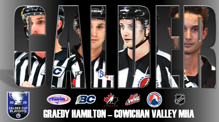 Graedy Hamilton of Cowichan Valley MHA is making his first appearance in <a href="/TheAHL/">American Hockey League</a> Calder Cup Finals.

The 2023 <a href="/BCHockey_Source/">BC Hockey</a> 'Official of the Year' made his @nhl debut in 2024 and has had an outstanding 24-25 season! 

<a href="/abbycanucks/">X - Abbotsford Canucks</a> take on the <a href="/CheckersHockey/">Charlotte Checkers</a> starting tonight!