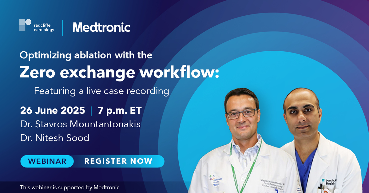 MDT_EPAblation's tweet photo. EPs: Ready to streamline your AF ablation workflow?
Join Drs. Mountantonakis &amp; Sood for a live webinar on the zero exchange workflow using Medtronic PFA technology.
🗓️ June 26 | 🕖 7–7:30 PM ET
Register: https://t.co/3Hsq26hEO1
#PFA #AFib #CardiacAblation #Epeeps #EPInsightsLive https://t.co/8KfikCZtaT