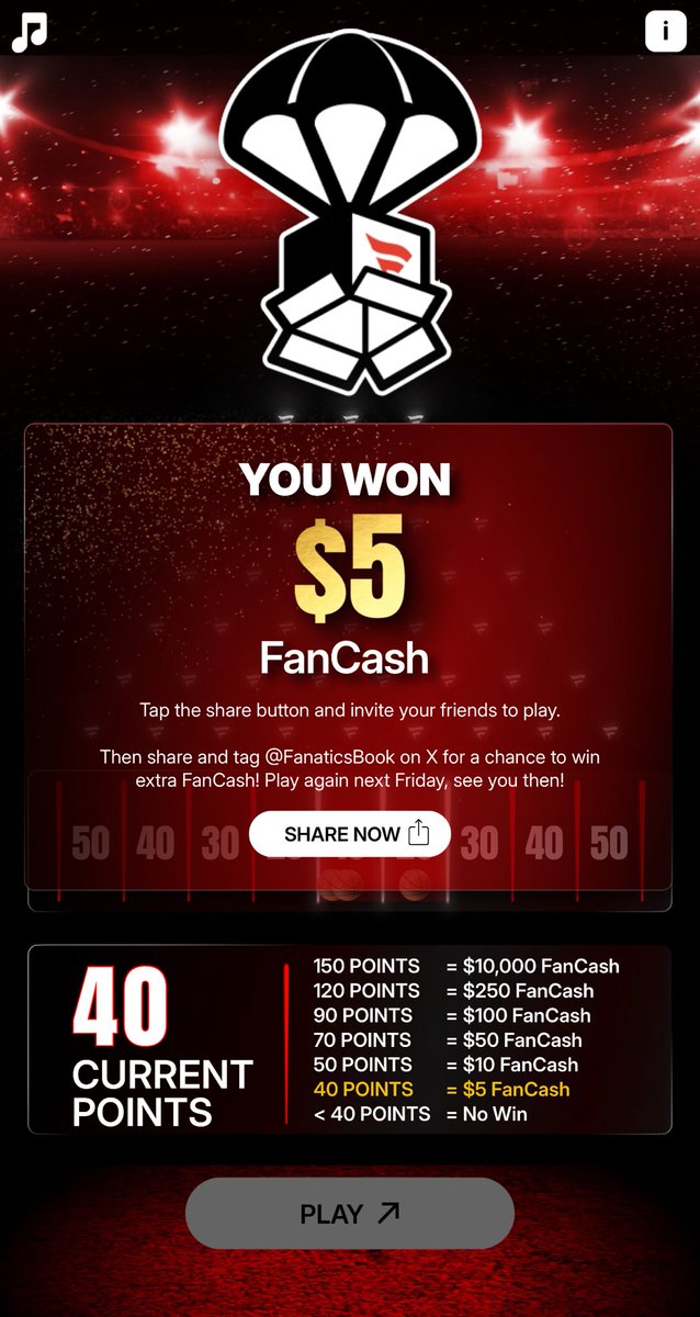 Don't miss out, play the Fanatics #FanCashDrop

⁦<a href="/FanaticsBook/">Fanatics Sportsbook</a>⁩  fanatics.onelink.me/5kut/p6fykbjo