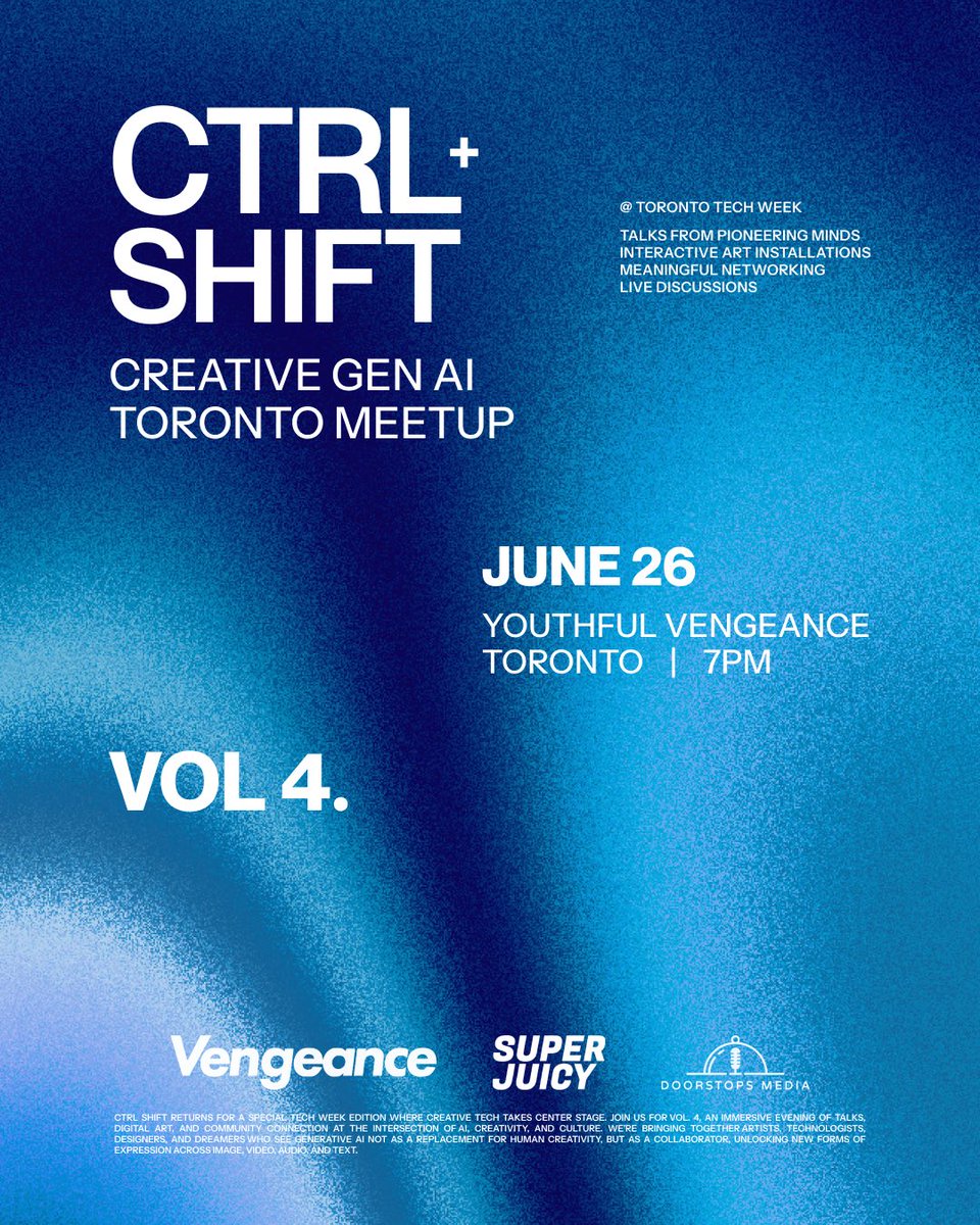 josh_maldonado's tweet image. VOLUME 4! It’s been a pleasure to meet the brilliant and creative minds exploring Generative AI and I hope you guys keep coming so we can keep doing this!

Next one is gonna be the best one yet! RSVP before we hit capacity! lu.ma/f0q4oqpa
