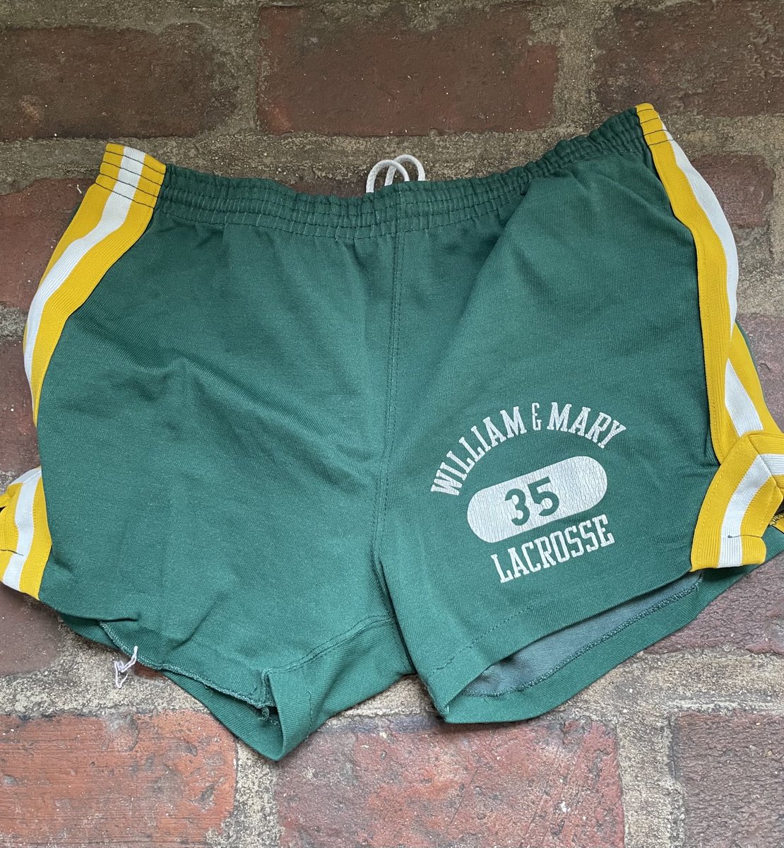WMMensTribeLax's tweet photo. The 1984 Tribe lacrosse game shorts - they were a tad short 41 years ago &amp; bordering on illegal now. https://t.co/r8dvwXOBiJ