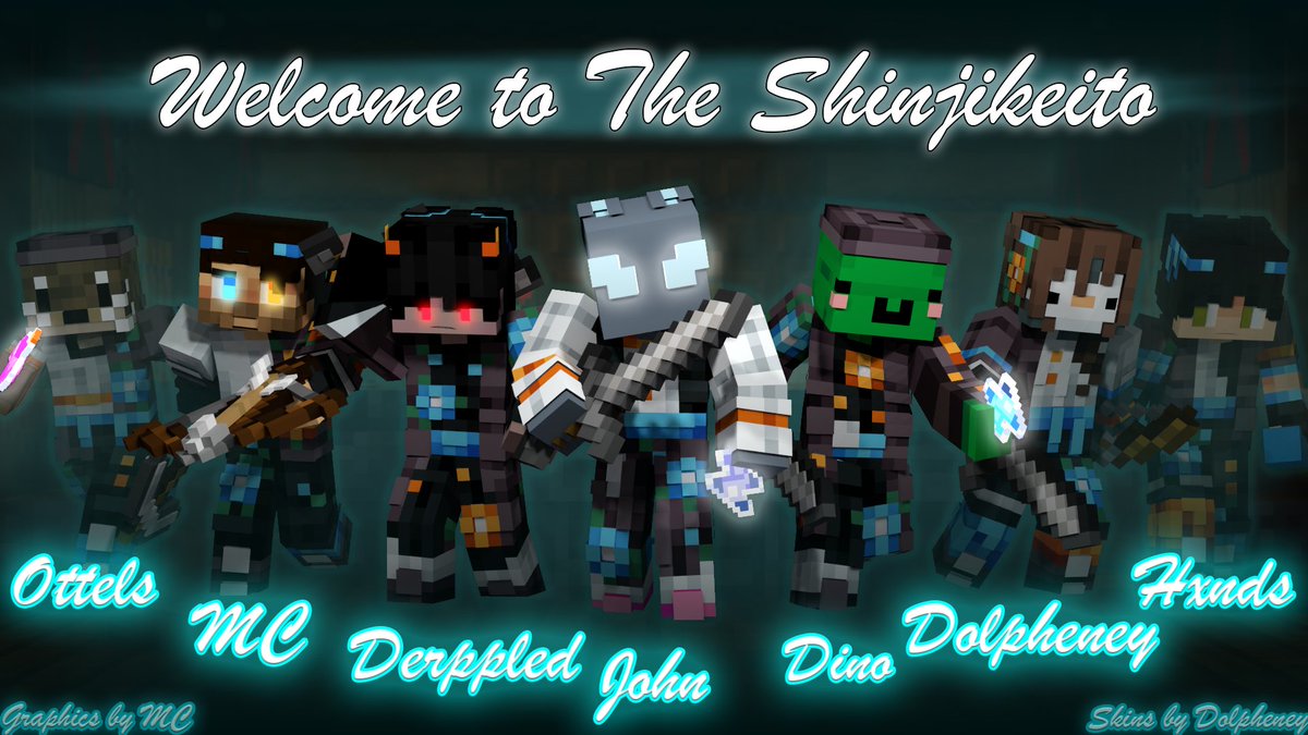 Before their first game gets underway tomorrow, let's introduce our B League: The Shinjikeito!

Ottels
TheMCMaster132
Derppled
JohnDiced
DinoDayz
Dolpheney
Hxnds

Graphics by TheMCMaster132
Skins by Dolpheney