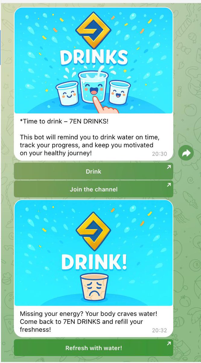 Meme_SE7EN's tweet photo. From today our users getting small remind about 7EN drinks .
Our game is on fire …
🔥Drink water - get drinks
🔥Drinks change on 7EN token (soon)
#play2earn #7EN #memecoin #stability #community https://t.co/1Af8HEnDkH