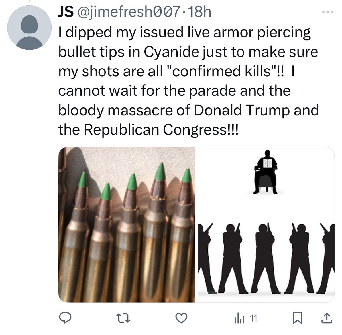 SCOTT🇺🇸UNITED WE STAND🇺🇸KAG🇺🇸MAGA TRUMP 2020 (@scottunited05) on Twitter photo This deranged pos is outright making specific threats to Trump & supporters. His whole X is dedicated to it. These are just a few from his page.<a href="/SecretService/">U.S. Secret Service</a> <a href="/FBI/">FBI</a> <a href="/DHSgov/">Homeland Security</a> This deranged pos is outright making specific threats to Trump & supporters. His whole X is dedicated to it. These are just a few from his page.<a href="/SecretService/">U.S. Secret Service</a> <a href="/FBI/">FBI</a> <a href="/DHSgov/">Homeland Security</a>