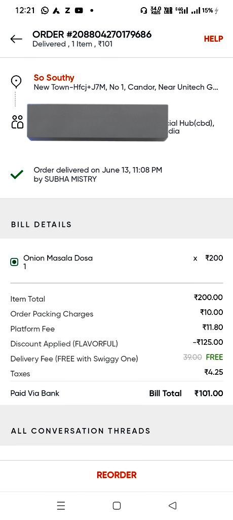 rdas6384's tweet photo. @SwiggyCares ORDER #208804270179686

Order placed on 10:41PM. Got delivered on 11:08PM. Received Dahi Vada and Lassi instead of my actual order i.e., 1 Onion Masala Dosa. Tried to contact delivery person but did not receive any response. Then I tried to raise complain on app. https://t.co/SyhXLVaTdc