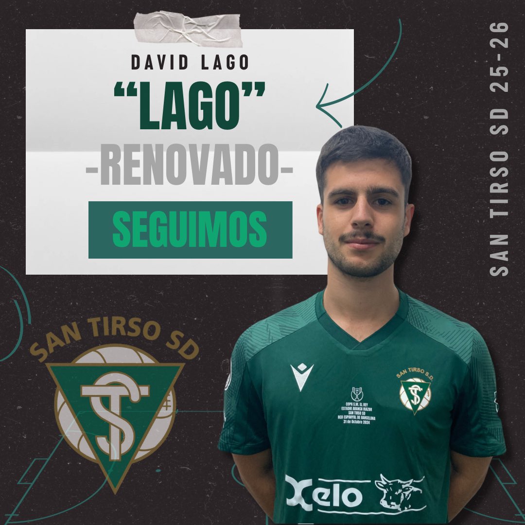 PRIMEIRO EQUIPO | 25/26

✔️RENOVACIONS

🤝 Duas novas renovacions no Primeiro Equipo para a tempada 25/26 na Preferente Galega.

✅ Alejandro Segade
✅ David Lago

#unsentimentoquelalexadende1940