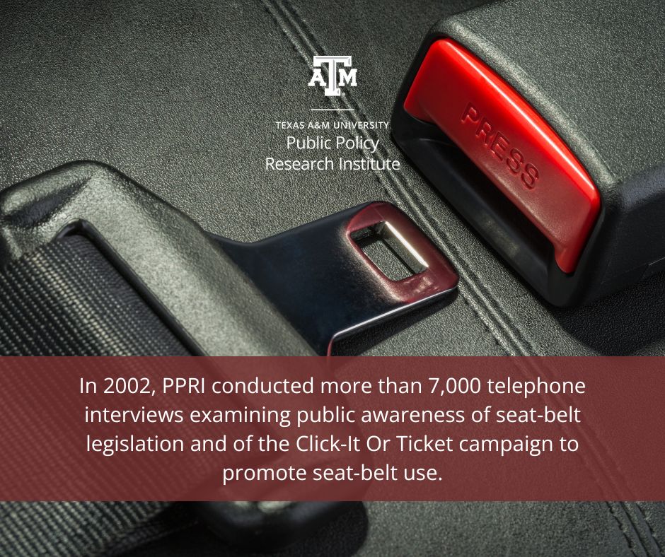 📊 #FunFactFriday: In 2002, PPRI conducted 7,000+ interviews to support the #ClickItOrTicket campaign!

Their work helped boost seat-belt awareness across Texas. Buckle up—day or night, front or back! 🚗💺

🔗txdot.gov/content/dam/do…
#PPRI #TexasSafety #SeatbeltAwareness