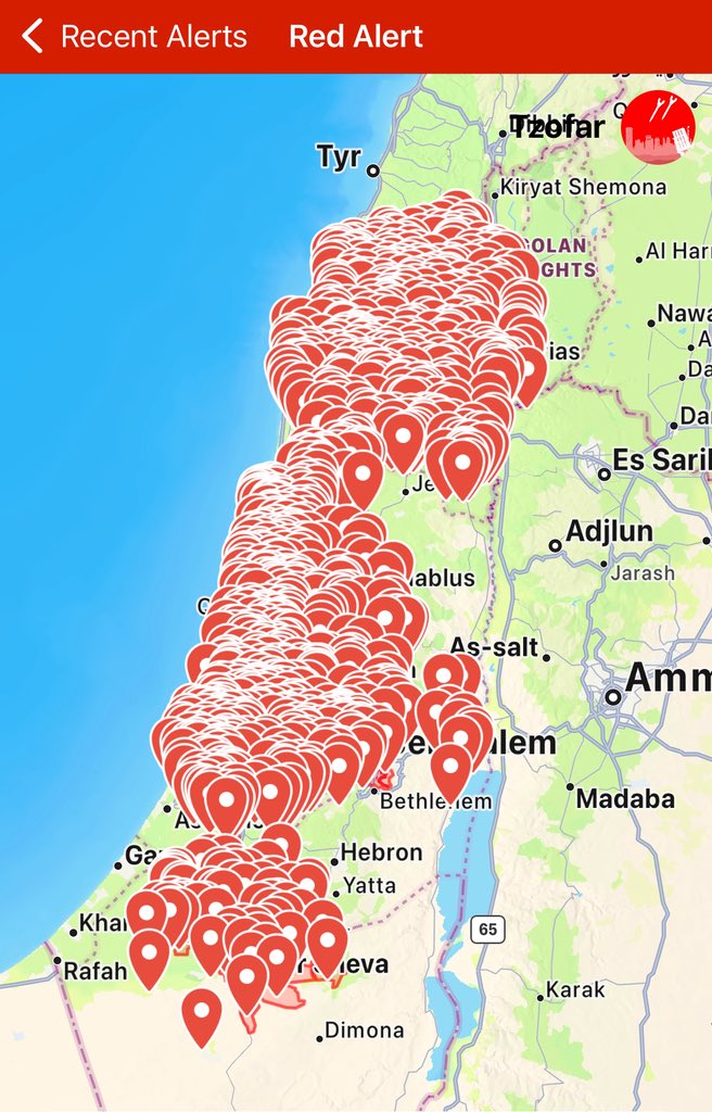 A los repugnantes occidentales (más que en el mundo árabe) que aplaudís a unos islamistas torturadores:¿queréis saber lo que significa desproporcionado?  
Mientras que Israel sólo apunta a las amenazas militares, Irán dispara indiscriminadamente contra todo el país, enviando a 10