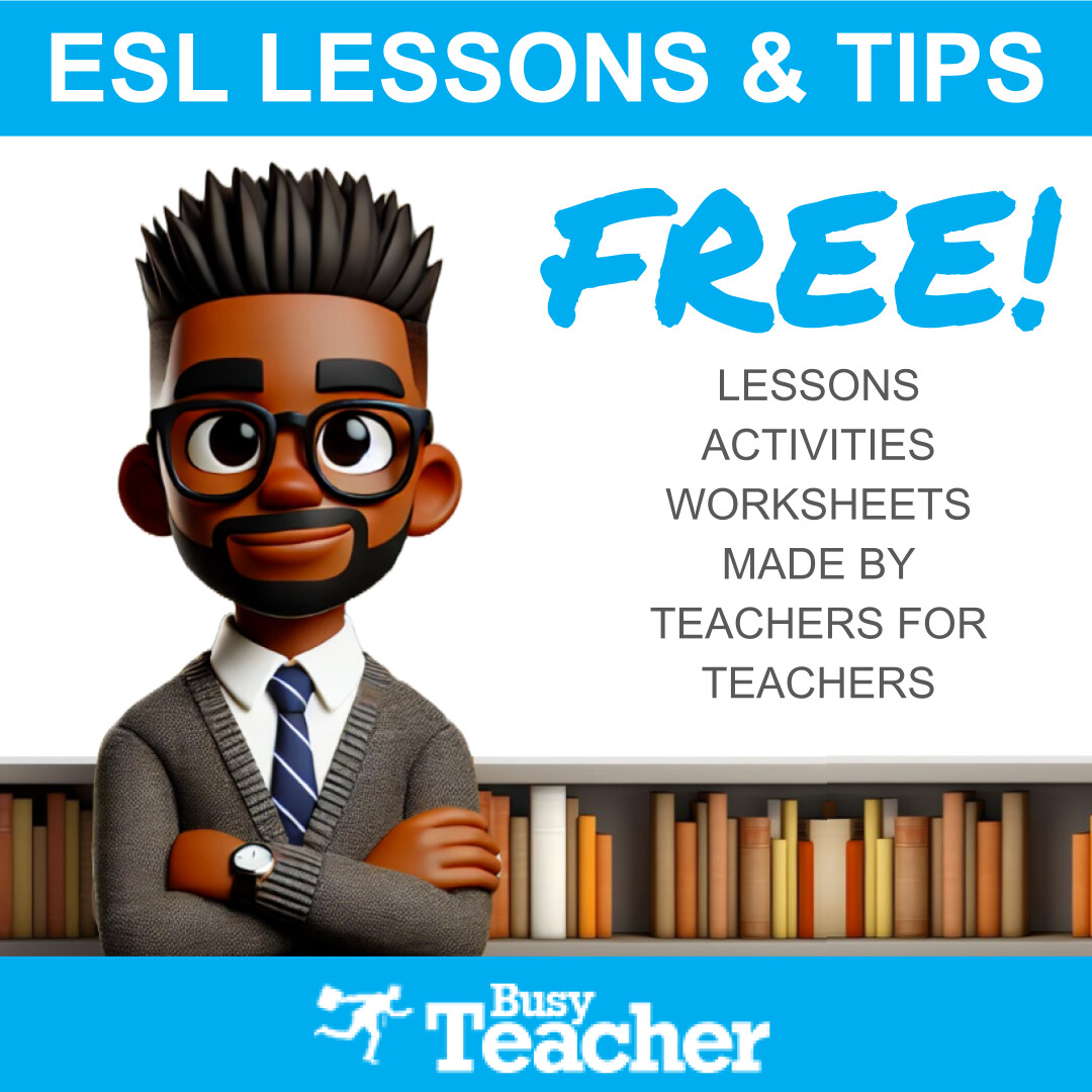 🍎 Give fun and effective ESL lessons with thousands of FREE materials available for download! We've got grammar, vocabulary, speaking, reading, listening, writing and more! Browse today and sign up for our newsletter for more inspiration!
busyteacher.org
