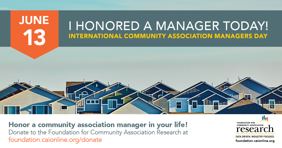 Today we celebrate International Community Association Managers Day. We’re spotlighting our amazingly talented + hardworking members. Learn how your chapter and community can recognize + celebrate your manager: bit.ly/3Fx3pnY #WeAreCAI #IntlCAMDay