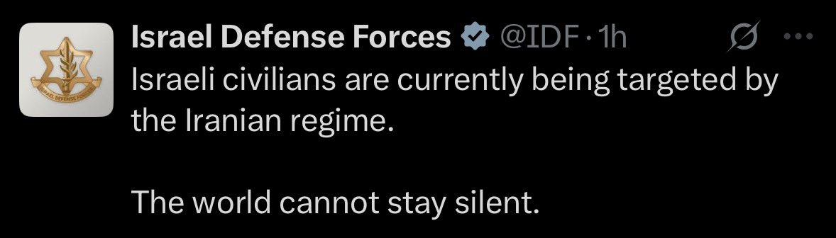 Also the IDF: Only we can target civilians.