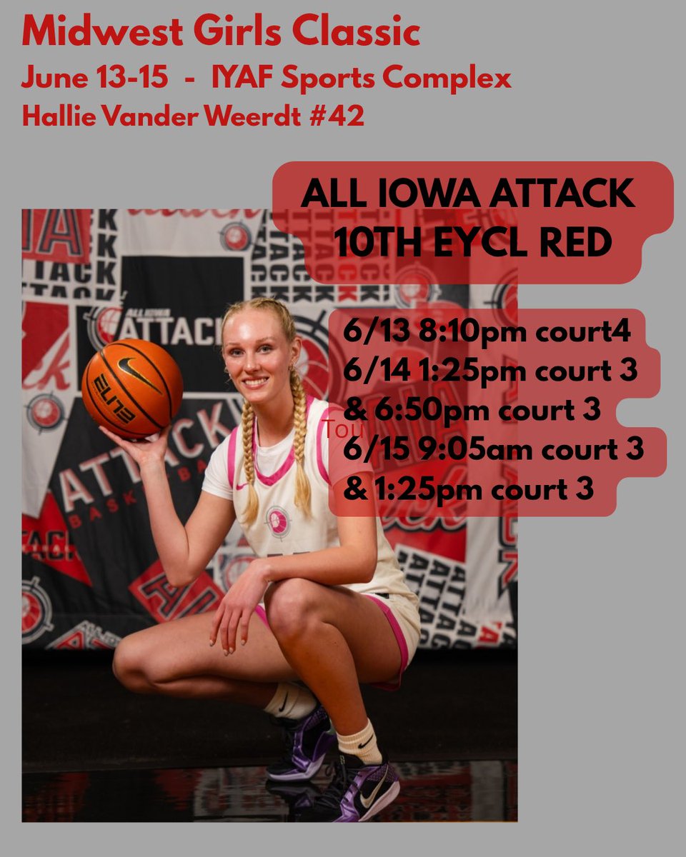 h_vanderweerdt's tweet image. My schedule for the tournament in Waukee this weekend!