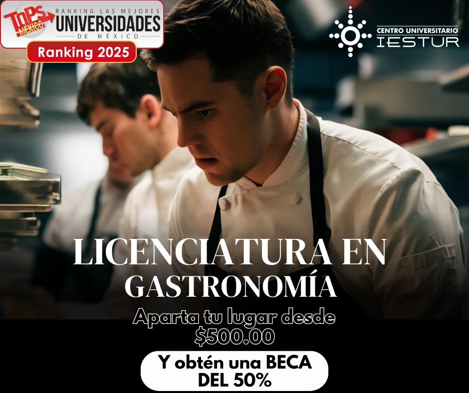 🎓✨ Estudia Gastronomía en IESTUR, una de las mejores universidades del país.

🔥 Ofertas:
✅ Beca del 50%
✅ Reserva por $500

¡Tu talento importa! 📍IESTUR: Tu futuro empieza aquí.

📲 WhatsApp: f.mtr.cool/bgrlhcngmn

#IESTUR #Gastronomía #FuturoChef #CDMX