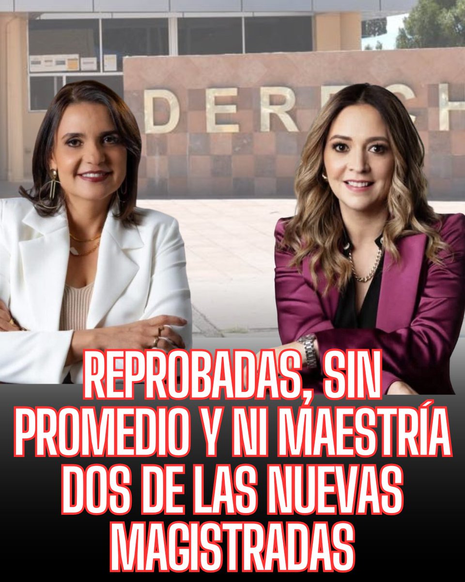 1era_persona's tweet image. Reprobadas, sin promedio y ni maestría dos de las nuevas magistradas #Magistradas #Chihuahua #EleccionesPoderJudicial primerapersona.com.mx/reprobadas-sin… a través de @1era_persona