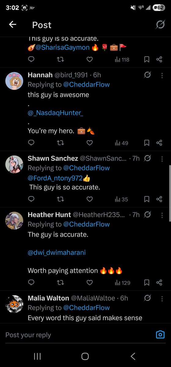 The comments on every single post in Finance/Trading X space