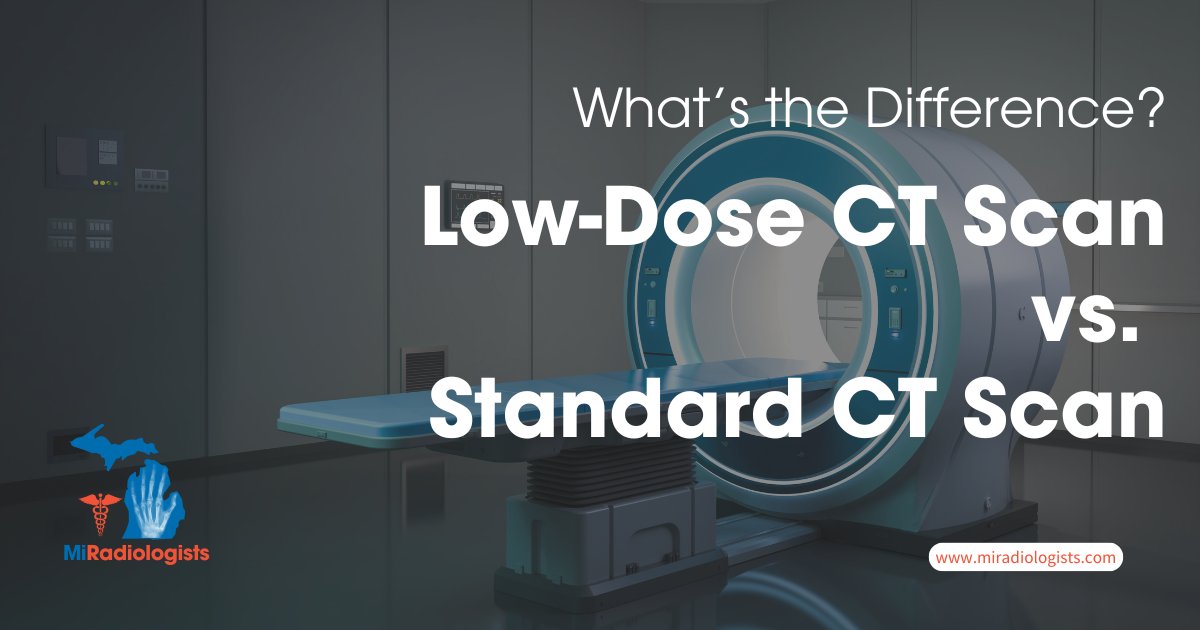MiRadiologists's tweet photo. 🩻 What’s the difference between a low-dose CT & a standard CT scan?
LDCT = less radiation, great for lung cancer screening.
Standard CT = more detail, used for trauma, infection, emergencies.
Both read by radiologists—MDs with 13+ years of training.
#LowDoseCT #MiRadiologists https://t.co/rO5teTyeKq