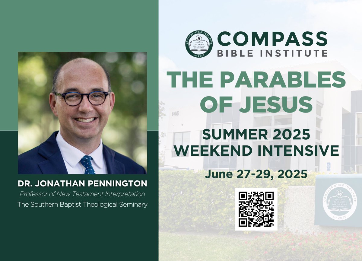 We are excited to welcome Dr. Jonathan Pennington of the <a href="/SBTS/">Southern Seminary</a> to teach CBI’s Summer Intensive! <a href="/DrJTPennington/">Jonathan Pennington</a> is a renowned scholar, author, and professor. There is still time to register to audit this amazing course!
compassbiblechurch.churchcenter.com/registrations/…