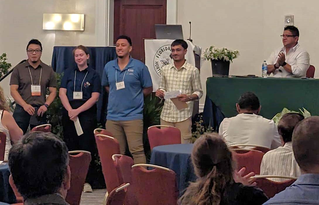 UF/IFAS-PlantBreeding (@ufplantbreeding) on Twitter photo To end the week on a golden note, Sudeep Adhikari, first-year PhD student <a href="/UFPlantbreeding/">UF/IFAS-PlantBreeding</a> with Dr. Geoffrey Meru <a href="/UFTropical/">UF IFAS Tropical Research and Education Center</a> won first-place in oral talks <a href="/FSHS_Hort/">FSHS</a> 2025 meeting! His talk was titled 'Battling Whiteflies in Cucurbita Crops'. Congratulations, Sudeep! To end the week on a golden note, Sudeep Adhikari, first-year PhD student <a href="/UFPlantbreeding/">UF/IFAS-PlantBreeding</a> with Dr. Geoffrey Meru <a href="/UFTropical/">UF IFAS Tropical Research and Education Center</a> won first-place in oral talks <a href="/FSHS_Hort/">FSHS</a> 2025 meeting! His talk was titled 'Battling Whiteflies in Cucurbita Crops'. Congratulations, Sudeep!